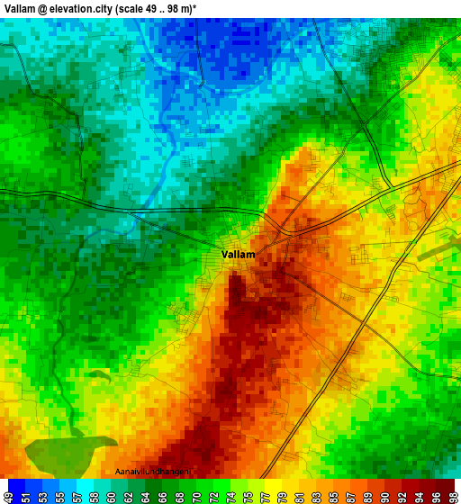 Vallam elevation map