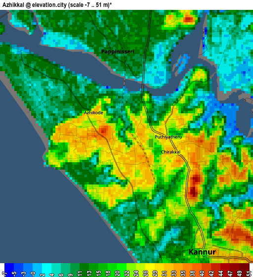 Azhikkal elevation map