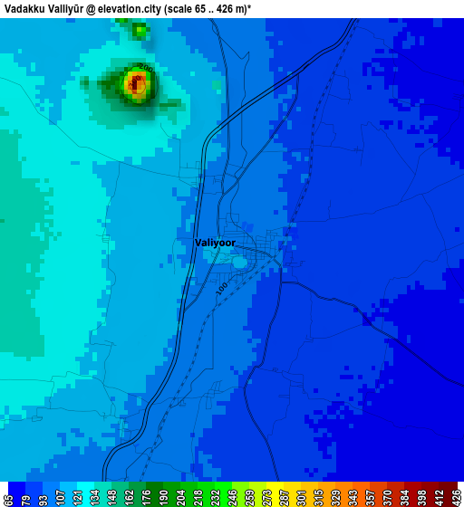 Vadakku Valliyūr elevation map