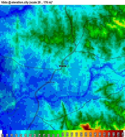 Vāda elevation map