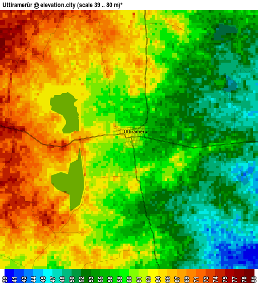 Uttiramerūr elevation map