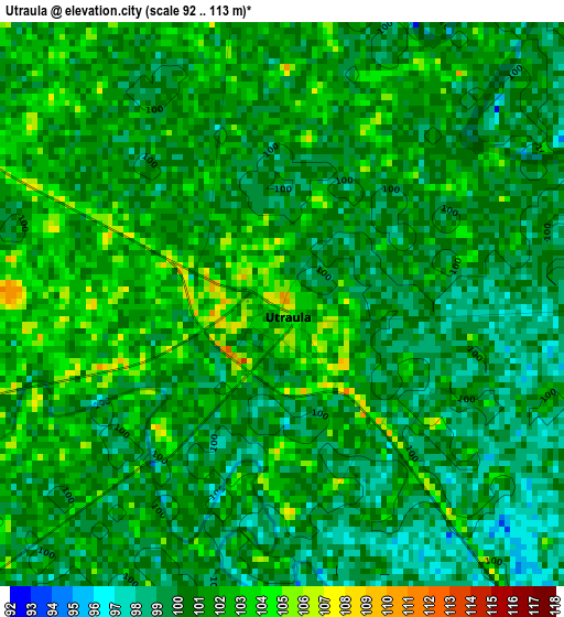 Utraula elevation map