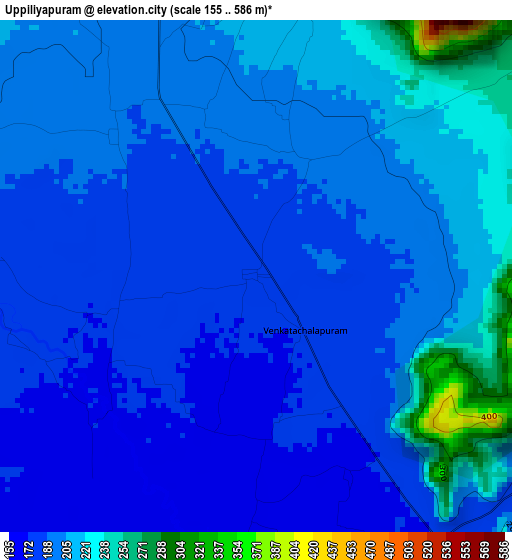 Uppiliyapuram elevation map