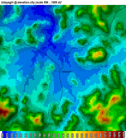 Udayagiri elevation map