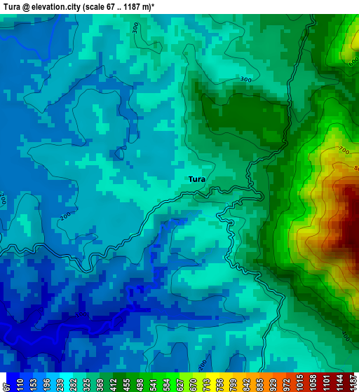 Tura elevation map