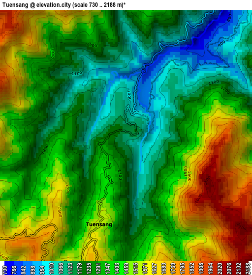 Tuensang elevation map