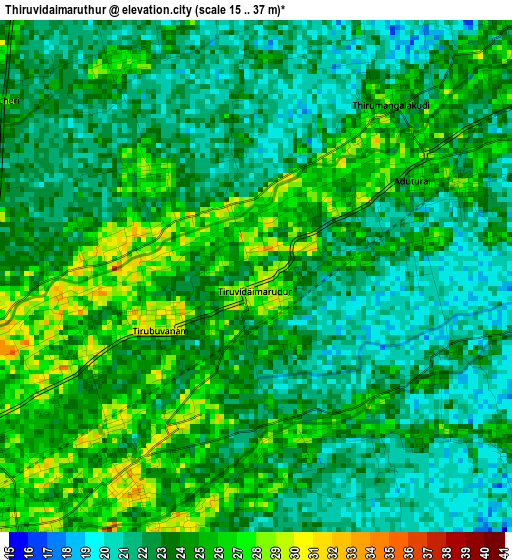 Thiruvidaimaruthur elevation map