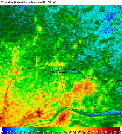 Tiruvallur elevation map