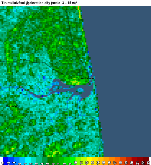 Tirumullaivāsal elevation map