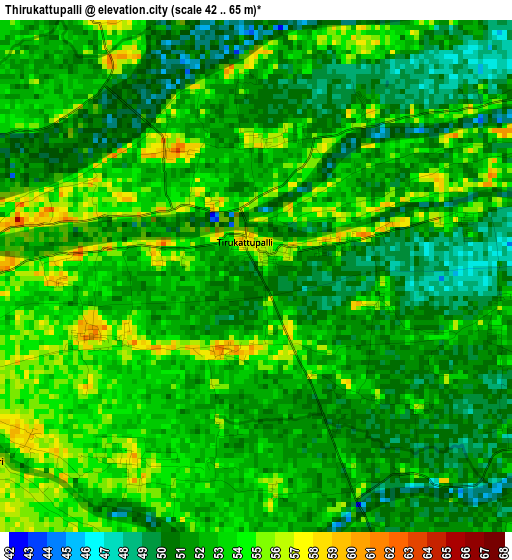 Thirukattupalli elevation map