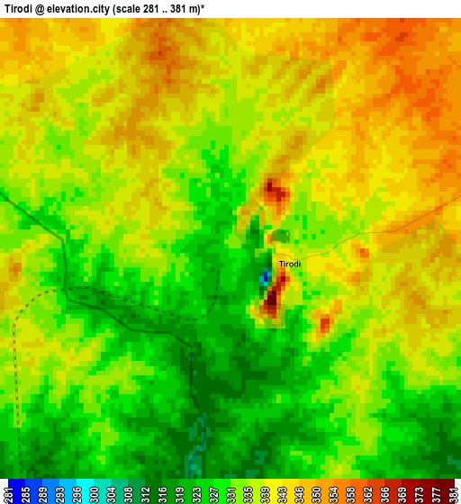 Tirodi elevation map