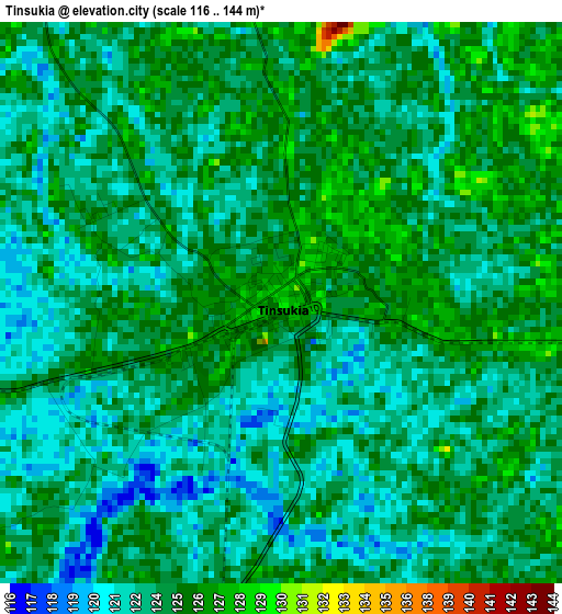 Tinsukia elevation map