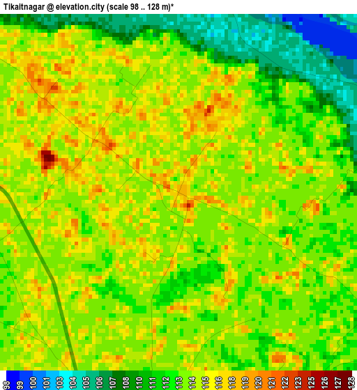 Tikaitnagar elevation map