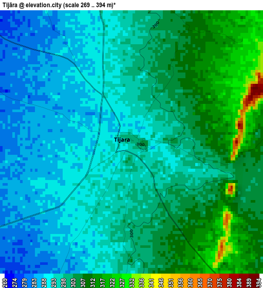 Tijāra elevation map