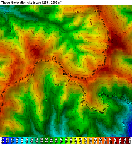 Theog elevation map