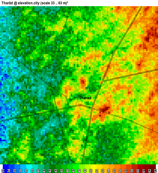 Tharād elevation map