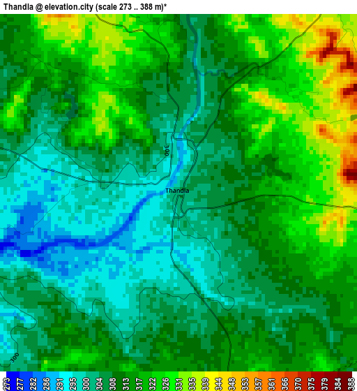 Thandla elevation map