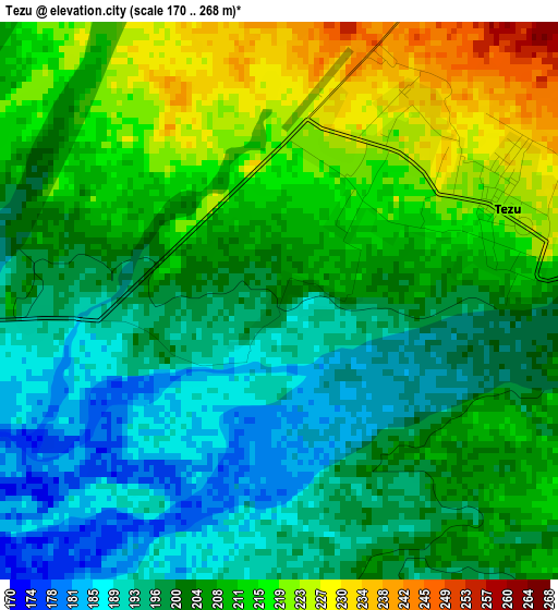 Tezu elevation map