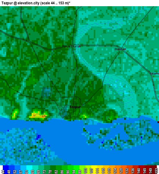 Tezpur elevation map