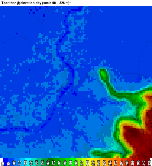 Teonthar elevation map