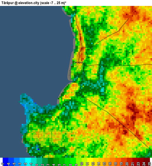 Tārāpur elevation map