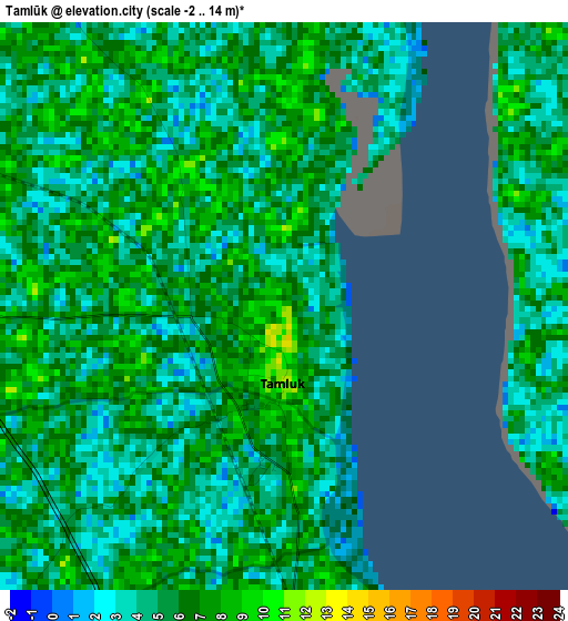 Tamlūk elevation map