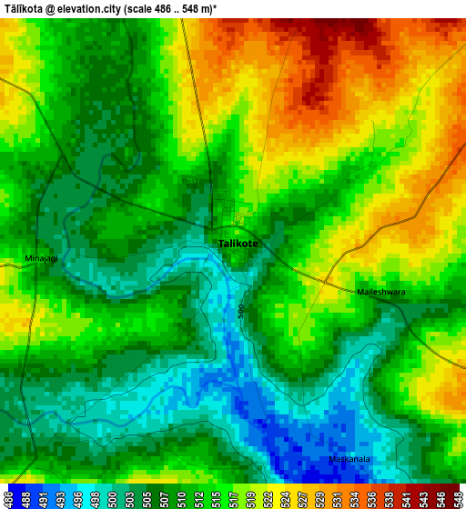 Tālīkota elevation map