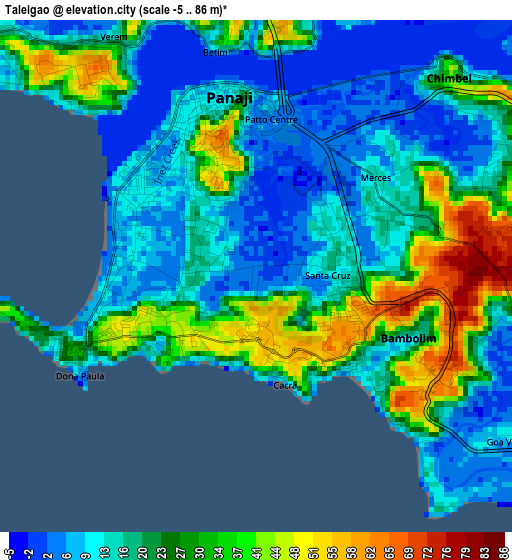 Taleigao elevation map