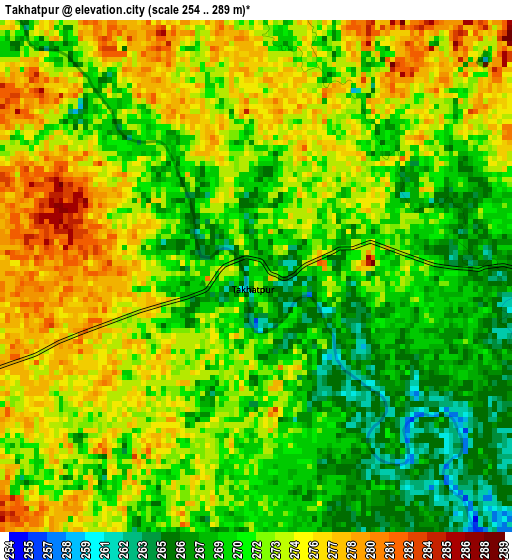 Takhatpur elevation map