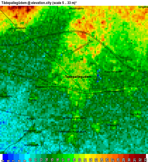 Tādepallegūdem elevation map
