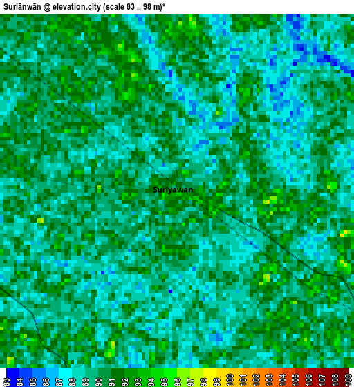 Suriānwān elevation map