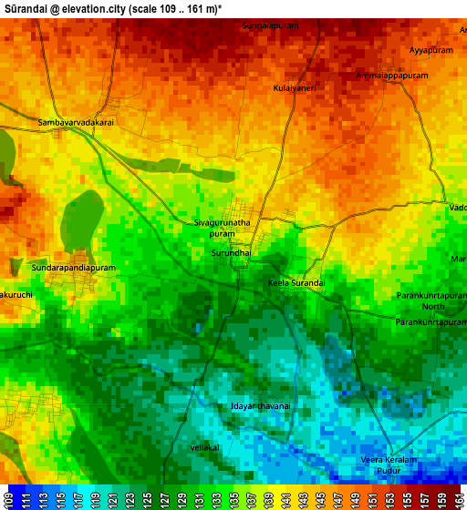 Sūrandai elevation map