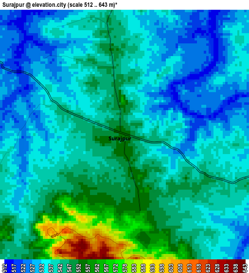Surajpur elevation map