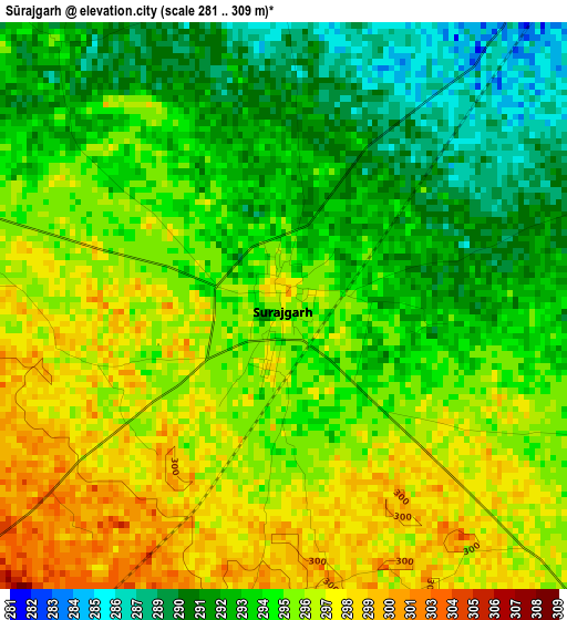 Sūrajgarh elevation map