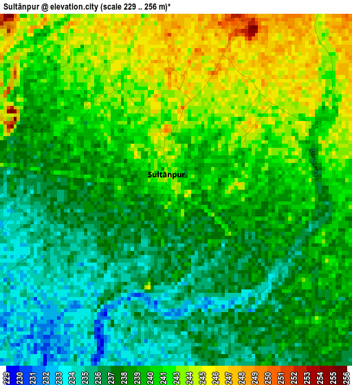 Sultānpur elevation map