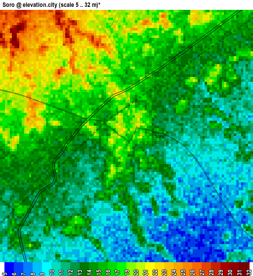 Soro elevation map