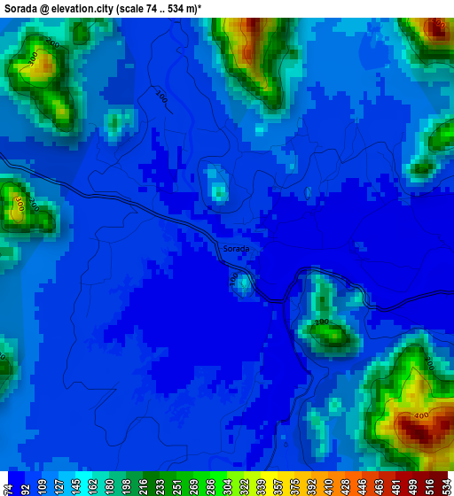 Sorada elevation map