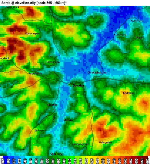 Sorab elevation map