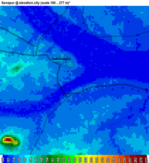 Sonepur elevation map