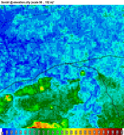 Sonāri elevation map