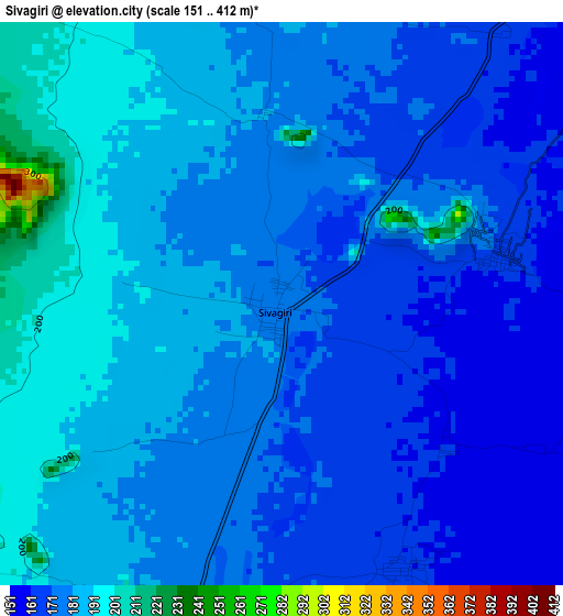 Sivagiri elevation map