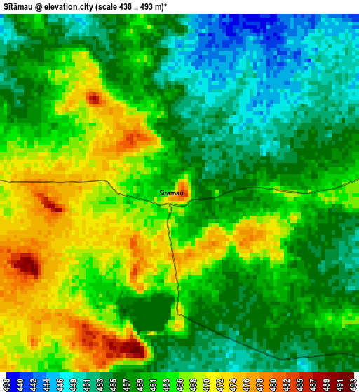 Sītāmau elevation map