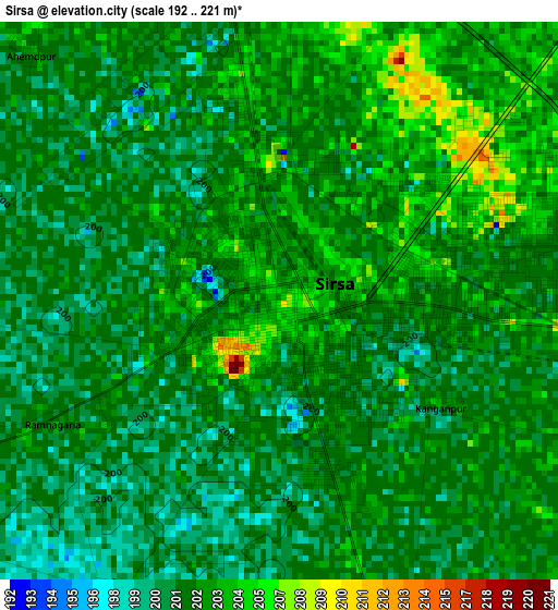 Sirsa elevation map