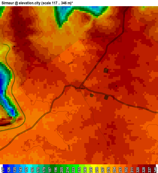 Sirmaur elevation map