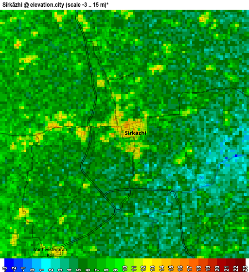 Sīrkāzhi elevation map