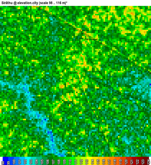 Sirāthu elevation map