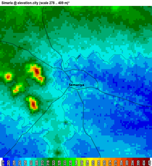 Simaria elevation map