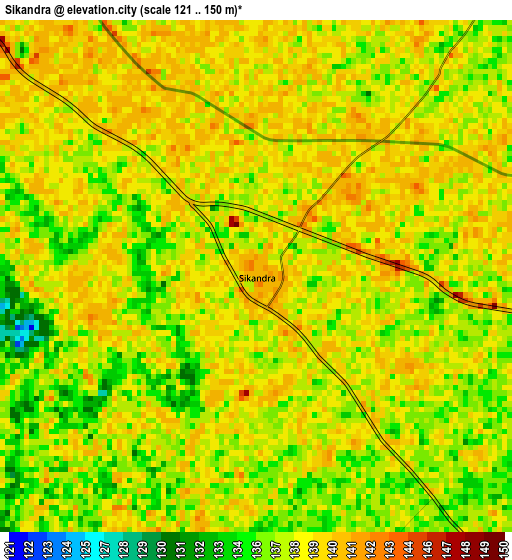 Sikandra elevation map