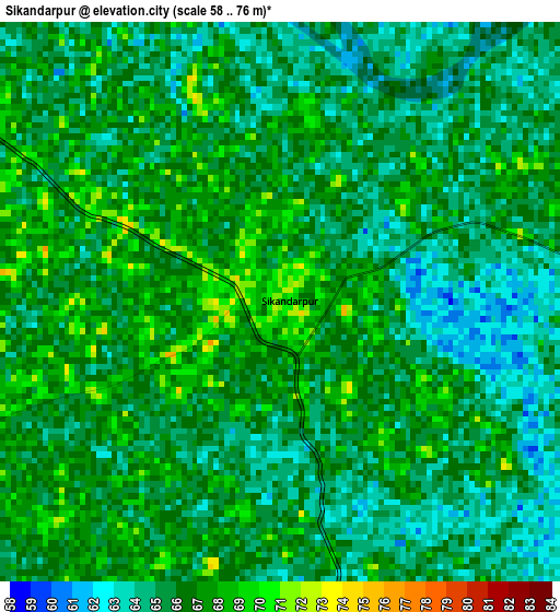 Sikandarpur elevation map