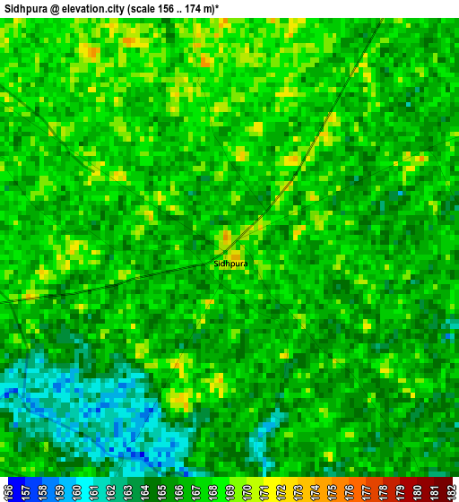 Sidhpura elevation map